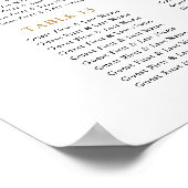 テーブル大金ゴールド結婚の客席表16 ポスター (角)