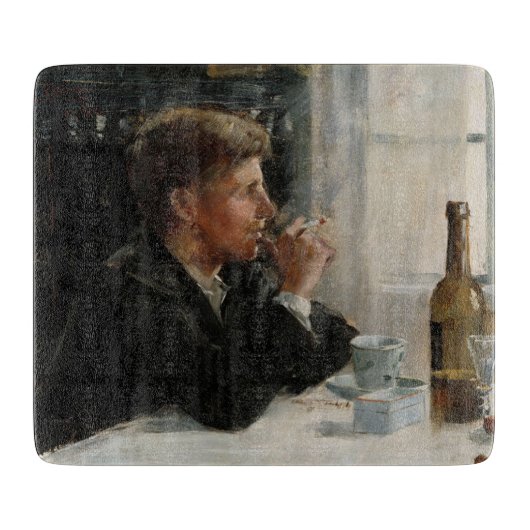 テーブル失ったに考え人が座った カッティングボード (正面)