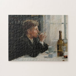 テーブル失ったに考え人が座った ジグソーパズル