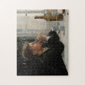 テーブル失ったに考え人が座った ジグソーパズル (縦)