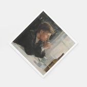 テーブル失ったに考え人が座った スタンダードランチョンナプキン (角)