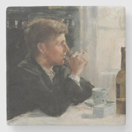 テーブル失ったに考え人が座った ストーンコースター