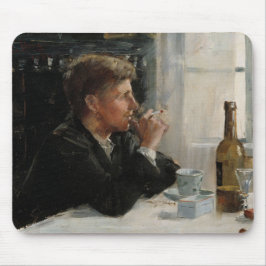 テーブル失ったに考え人が座った マウスパッド