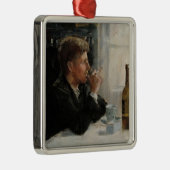 テーブル失ったに考え人が座った メタルオーナメント (右)