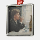 テーブル失ったに考え人が座った メタルオーナメント (左)