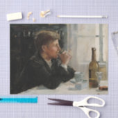 テーブル失ったに考え人が座った 薄葉紙 (クラフト)