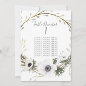 テーブル席札 カード アネモネ ワイルドフラワー ウェディング (正面)