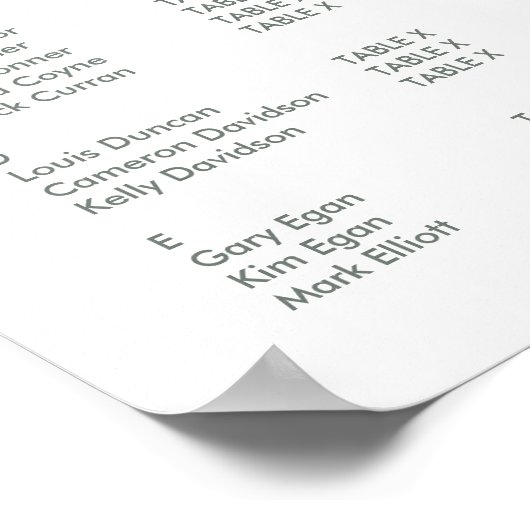 テーブル座席計画グラフ：: modline 1 ポスター (角)