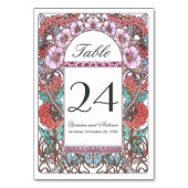 テーブル数を結婚するアールヌーボーのカラフルなヴィンテージ テーブルナンバー (裏面)