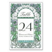 テーブル数を結婚するアールヌーボーのカラフルなヴィンテージ テーブルナンバー (裏面)