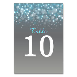 テーブル数を結婚するブルーグレーのシャンペンの泡 テーブルナンバー