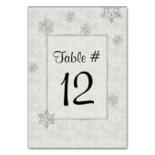 テーブル数を結婚する冬の白い雪片 テーブルナンバー (裏面)
