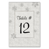 テーブル数を結婚する冬の白い雪片 テーブルナンバー (正面)