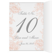 テーブル数を結婚する珊瑚の灰色の花のヴィンテージ (内側 (左))