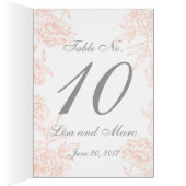 テーブル数を結婚する珊瑚の灰色の花のヴィンテージ (内側 (右))