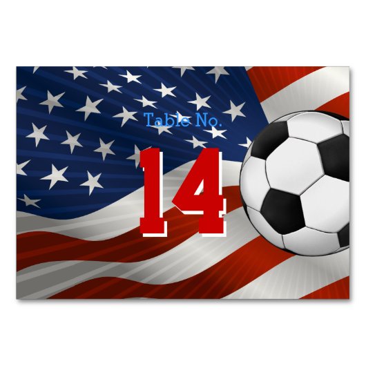 テーブル数サッカー|米国の旗 テーブルナンバー (裏面)