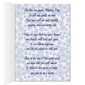 テーブル数ブランクの青いテディー・ベアの結婚式の詩 (内側 (右))