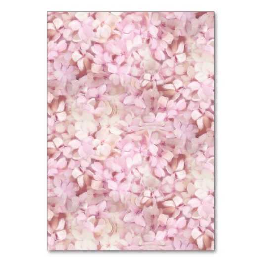 テーブル数座席表のピンクのアジサイの金ゴールドののど テーブルナンバー (裏面)