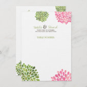 テーブル数座席表及び結婚式メニュー開花 メニュー (正面/裏面)