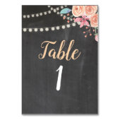 テーブル数結婚式の珊瑚のモモの花の花柄 テーブルナンバー (裏面)