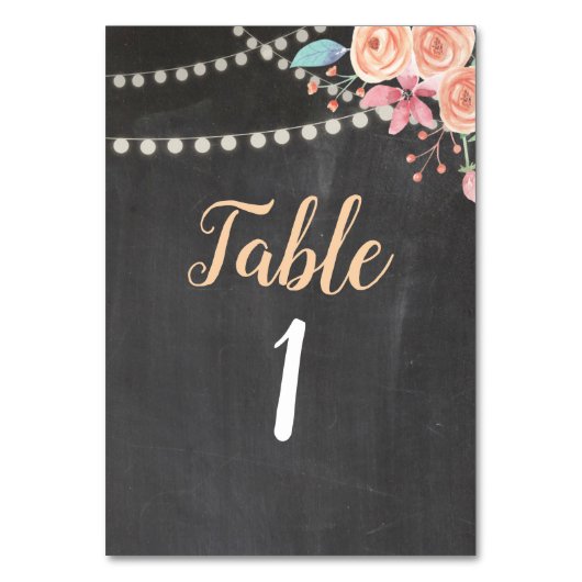 テーブル数結婚式の珊瑚のモモの花の花柄 テーブルナンバー (正面)