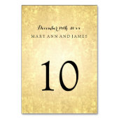 テーブル数金ゴールドホイルの一見は紙吹雪を主演します テーブルナンバー (正面)