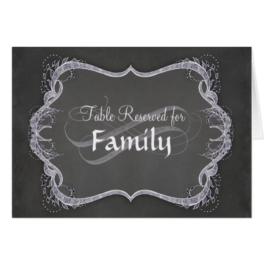 テーブル数-黒板の印刷の葉の渦巻 (正面横)