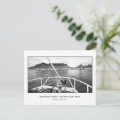 テーブル湾に入るボートのはがき ポストカード (スタンド正面)