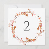 テーブル番号のフローラ縁ど シーズンカード (正面)