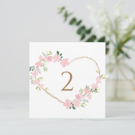 テーブル番号のフローラ縁ど シーズンカード