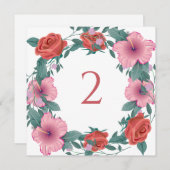 テーブル番号のフローラ縁ど シーズンカード (正面/裏面)