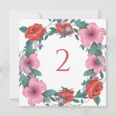 テーブル番号のフローラ縁ど シーズンカード (正面)