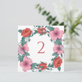 テーブル番号のフローラ縁ど シーズンカード