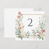 テーブル番号のフローラ縁ど シーズンカード (正面/裏面)