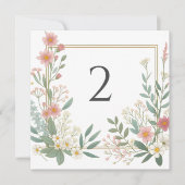 テーブル番号のフローラ縁ど シーズンカード (正面)