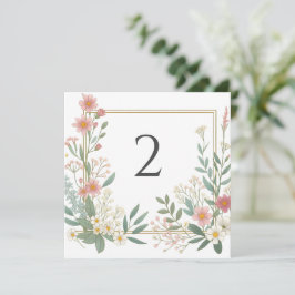テーブル番号のフローラ縁ど シーズンカード