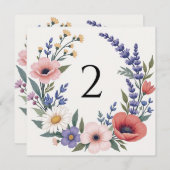 テーブル番号のフローラ縁ど シーズンカード (正面/裏面)