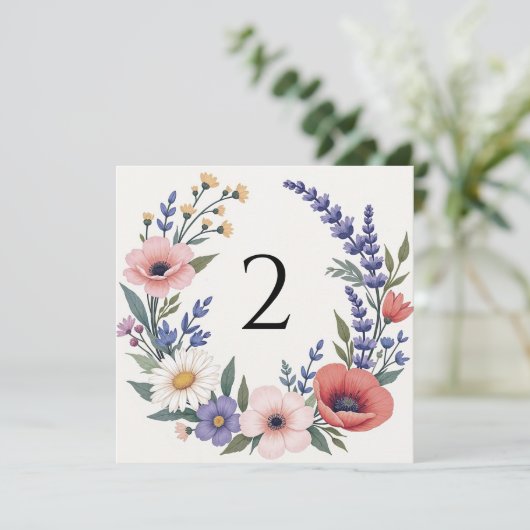 テーブル番号のフローラ縁ど シーズンカード (スタンド正面)