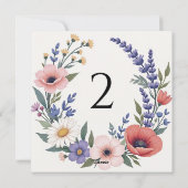 テーブル番号のフローラ縁ど シーズンカード (裏面)