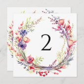 テーブル番号のフローラ縁ど シーズンカード (正面/裏面)