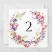 テーブル番号のフローラ縁ど シーズンカード (正面)