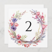 テーブル番号のフローラ縁ど シーズンカード (正面/裏面)