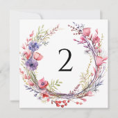 テーブル番号のフローラ縁ど シーズンカード (正面)