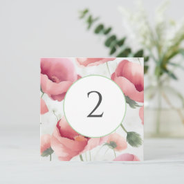 テーブル番号のフローラ縁ど シーズンカード