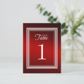 テーブル番号の赤いきらめく ポストカード (スタンド正面)