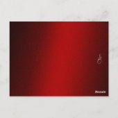 テーブル番号の赤いきらめく ポストカード (裏面)