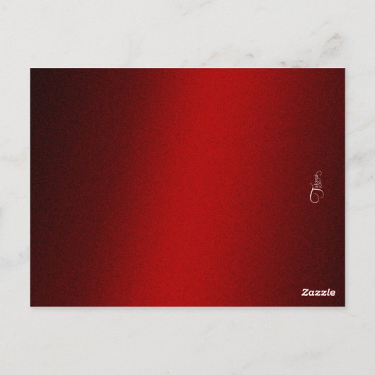 テーブル番号の赤いきらめく ポストカード (裏面)