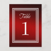 テーブル番号の赤いきらめく ポストカード (正面)
