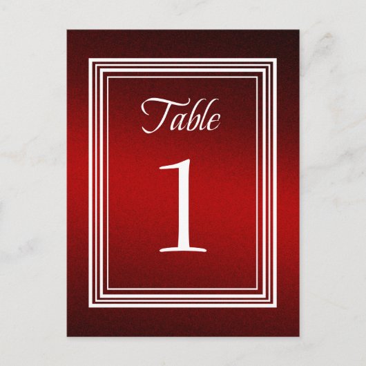 テーブル番号の赤いきらめく ポストカード (正面)