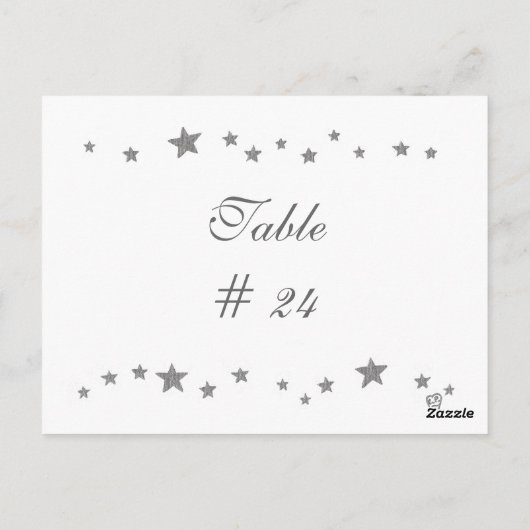 テーブル番号はがき、銀縁ど星 ポストカード (裏面)